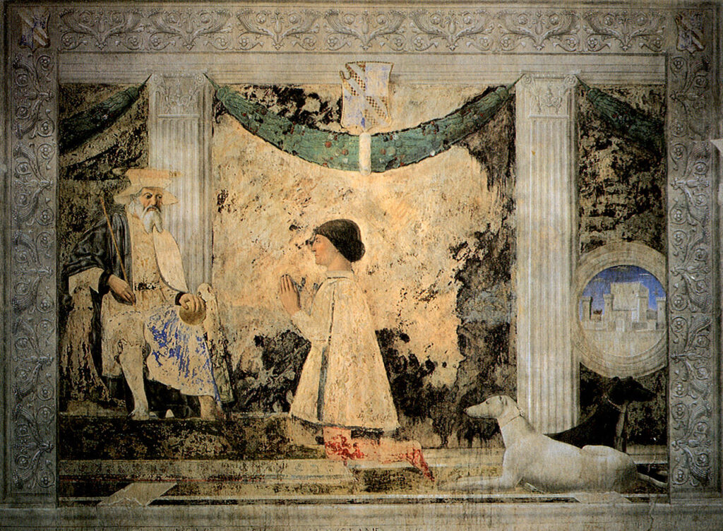 Rinascimento in Romagna - Sigismondo Pandolfo Malatesta in preghiera davanti a San Sigismondo nel Tempio Malatestiano di Rimini. 