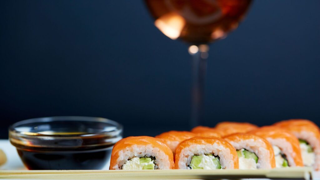 Sushi and rosé wine pairing
