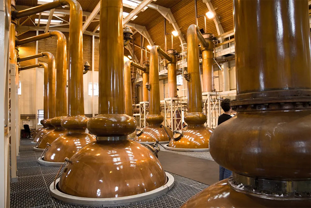 Fase della distillazione del whisky