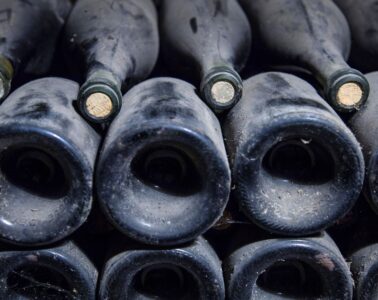 Bottles wine aging